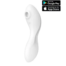 Вибратор с вакуумной стимуляцией Satisfyer Curvy Trinity 5+ и приложением белый