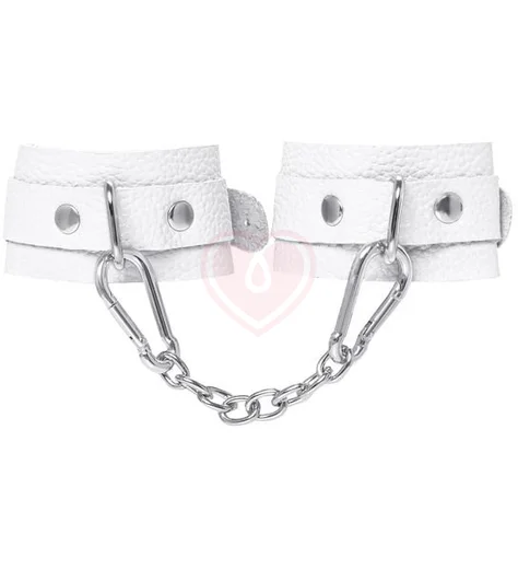 Наручники-браслеты со скругленными углами Pecado BDSM белые фото 1