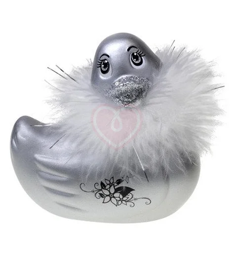 Вибромассажёр уточка I Rub My Duckie 2.0 Silver Travel Size серебряная фото 1