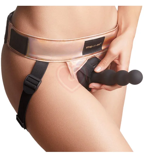 Пояс для страпона Strap-On-Me Curious Harness One Size персиковый металлик фото 5