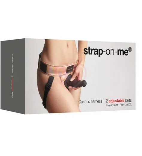 Пояс для страпона Strap-On-Me Curious Harness One Size персиковый металлик фото 6
