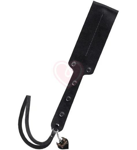 Мягкий паддл из натуральной кожи Pecado BDSM 32 см черный фото 1