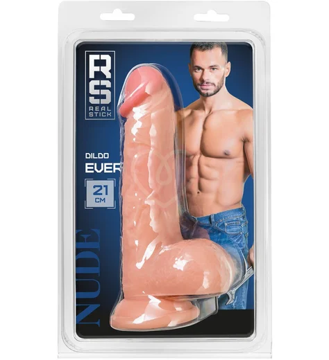 Реалистичный фаллоимитатор на присоске с мошонкой RealStick Nude Ever телесный фото 3