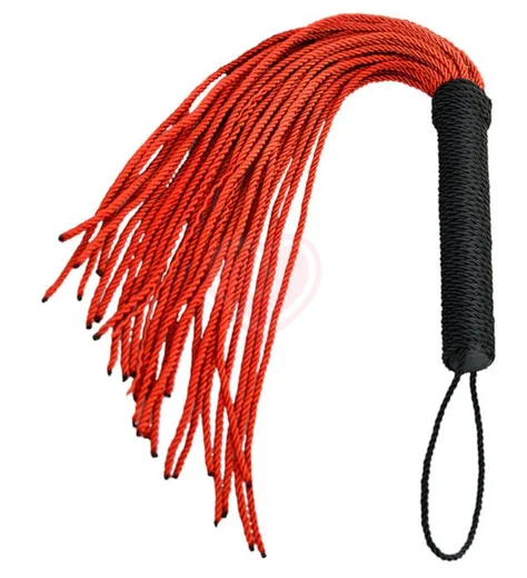 Флоггер с хвостами верёвки ToyFa Theatre красный фото 2