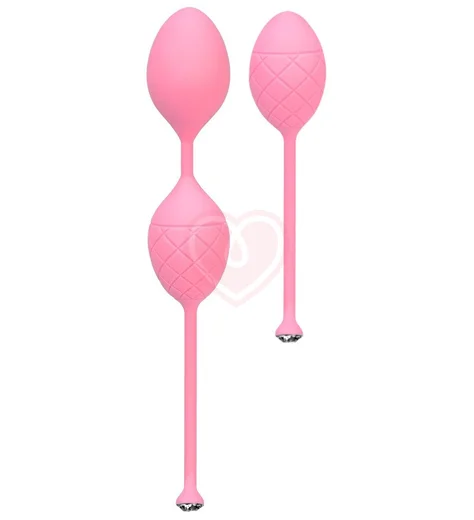 Набор из двух вагинальных шариков Pillow Talk Frisky розовый фото 1