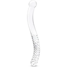 Стеклянный двусторонний фаллоимитатор Glass Pelvic Wand Double Ended прозрачный