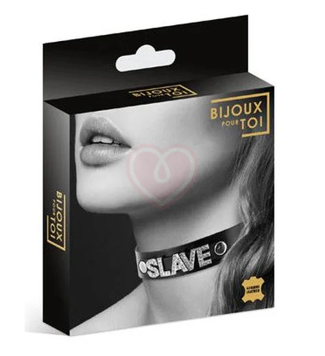 Чокер Bijoux Pour Toi с надписью Slave чёрный фото 3