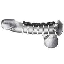 Тяжёлый хомут на пенис с 7 металлическими кольцами Gates of Hell