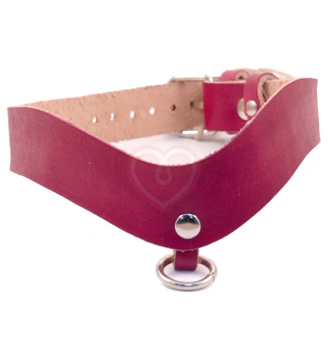 Ошейник Лунный Свет с колечком бордовый фото 1