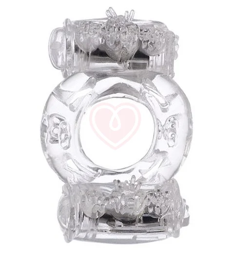 Эрекционное виброкольцо Toyfa с двойной вибрацией прозрачное фото 1