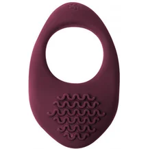 Эрекционное виброкольцо с клиторальной стимуляцией Pure Passion Moonshine бордовое