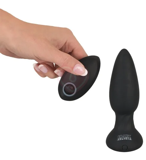 Анальная вибропробка с ротацией и пультом управления Black Velvets фото 3