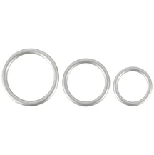 Набор из 3 эрекционных колец Metallic Silicone Cock Ring Set