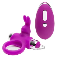 Виброкольцо Happy Rabbit с пультом управления фиолетовое