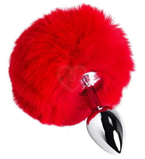 Анальная пробка ToyFa Metal с красным хвостиком фото 1