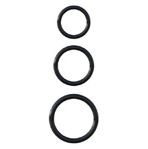 Набор из 3 эрекционных колец Silicone 3-Ring Stamina Set чёрные