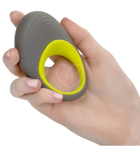 Пара эрекционных колец Link Up Edge серый-жёлтый фото 2