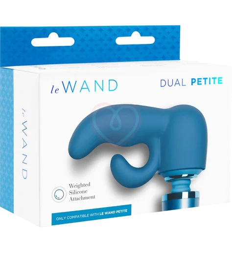 Утяжелённая насадка с двумя кончиками для массажёра Le Wand Petite Dual синяя фото 5