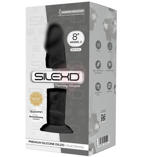 Реалистичный фаллоимитатор Silexd Model 2 20 см чёрный фото 2