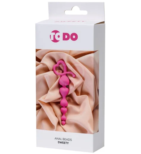 Анальные бусы с сердечками ToDo Sweety розовые фото 2