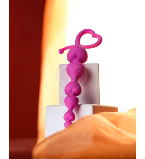 Анальные бусы с сердечками ToDo Sweety розовые фото 3