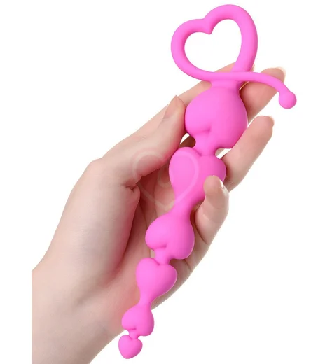 Анальные бусы с сердечками ToDo Sweety розовые фото 4