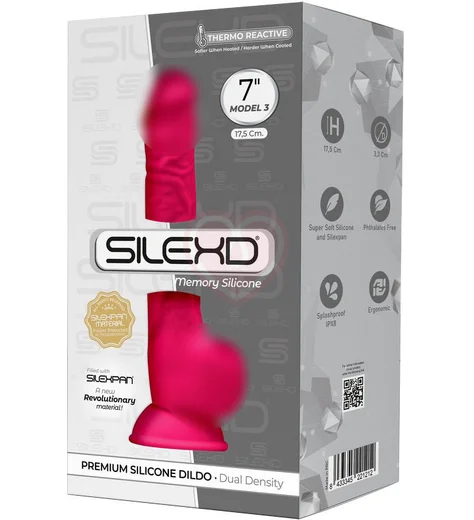 Реалистичный фаллоимитатор Silexd Model 3 17 см розовый фото 3