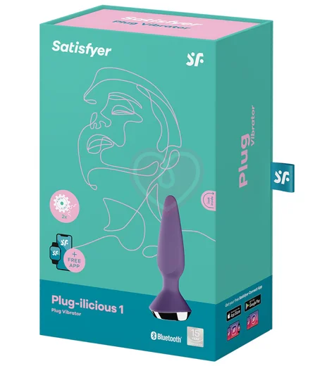 Анальная вибропробка Satisfyer Plug Ilicious 1 с приложением фиолетовая фото 2