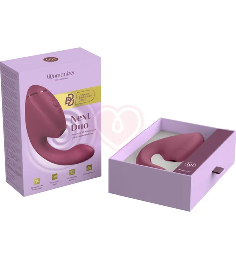 Вибратор с вакуумно-волновой стимуляцией клитора Womanizer Next Duo розовый фото 15
