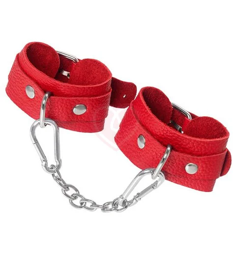 Наручники-браслеты со скругленными углами Pecado BDSM красные фото 3