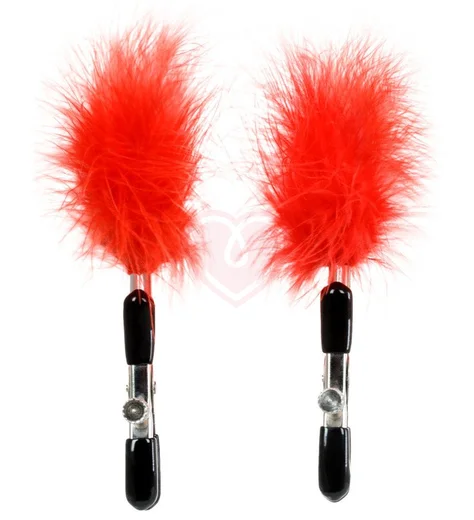 Зажимы для сосков с красными перьями ToyFa Theatre фото 2