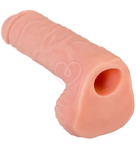 Насадка удлинитель с мошонкой XLover by Toyfa телесная фото 6