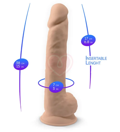 Реалистичный фаллоимитатор Silexd Model 1 38 см телесный фото 5