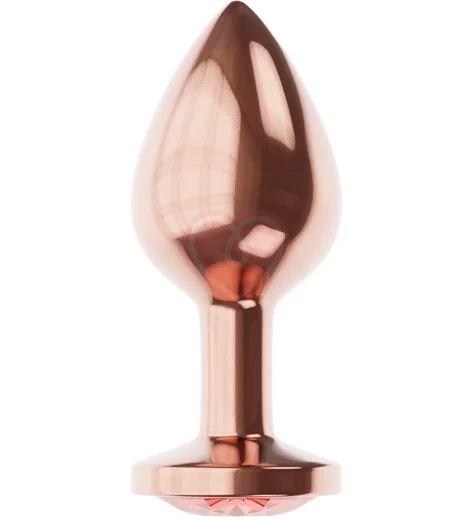 Анальная пробка с рубиновым кристаллом Diamond Ruby Shine S розовое золото фото 2