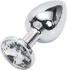 Подарочная малая анальная пробка Jewelry Butt Plug Silver Diamond серебряная с алмазом фото 1