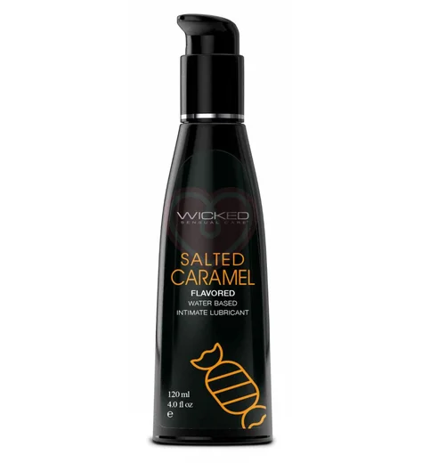 Оральный лубрикант Wicked Aqua Salted Caramel со вкусом солёной карамели 120 мл фото 1