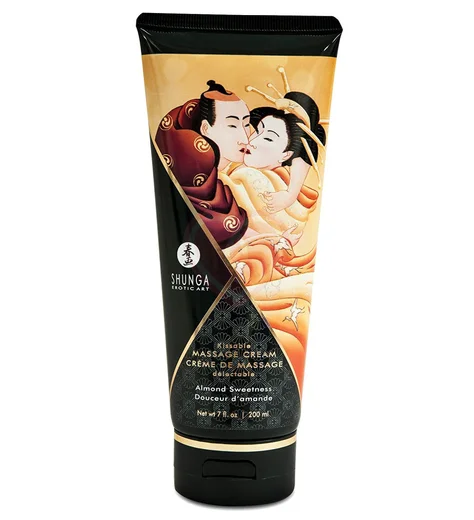 Съедобный массажный крем Shunga Необыкновенные поцелуи Миндальная сладость 200 мл фото 1