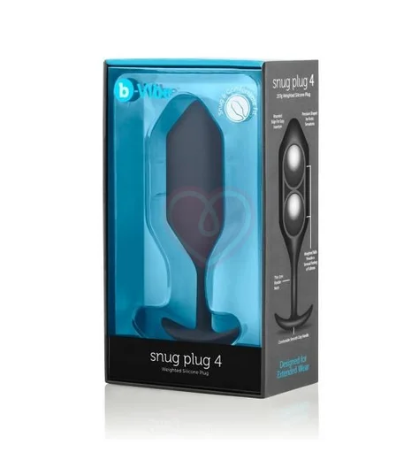 Утяжелённая анальная пробка для ношения b-Vibe Snug Plug 4 большая чёрная фото 6