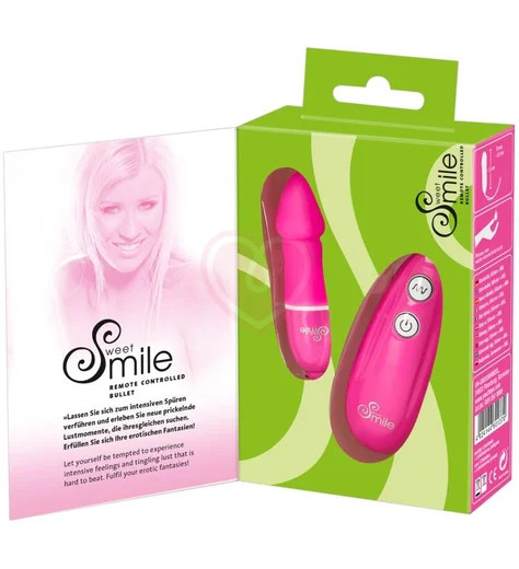 Минивибратор с дистанционным управлением Sweet Smile Bullet розовый фото 6