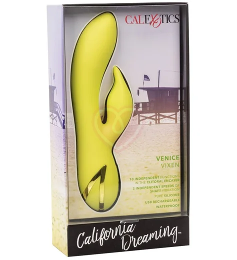 Вибратор со стимулятором клитора Dreaming Venice Vixen жёлтый фото 9