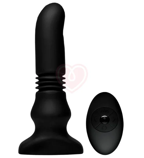 Анальный вибростимулятор с функцией пульсации Thrusting Plug чёрный фото 1