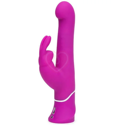 Вибратор с ротацией и стимулятором клитора Happy Rabbit Beaded фиолетовый фото 1