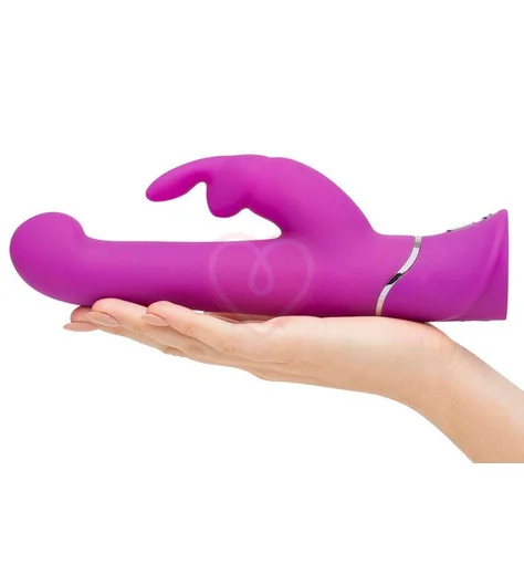 Вибратор с ротацией и стимулятором клитора Happy Rabbit Beaded фиолетовый фото 3