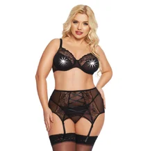 Комплект белья с поясом SoftLine Dolores чёрный