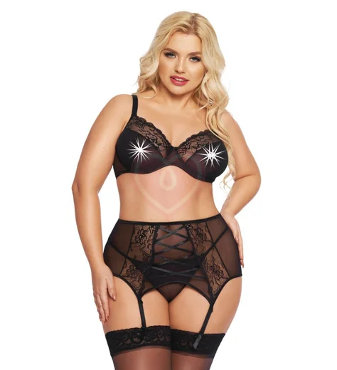 Комплект белья с поясом SoftLine Dolores чёрный фото 1