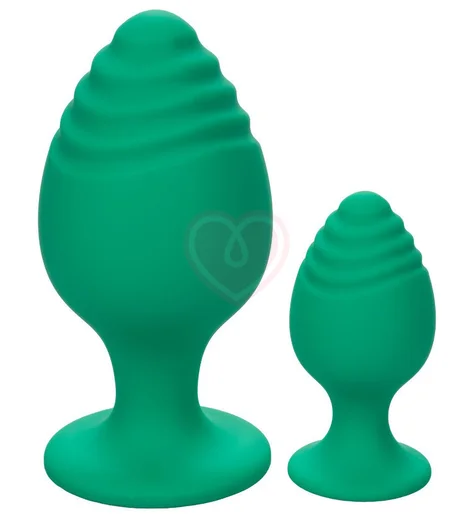 Набор из двух анальных пробок Cheeky зелёный фото 1