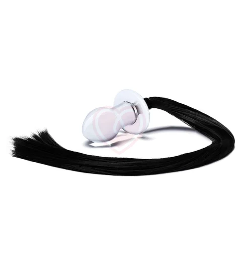 Стеклянная анальная пробка Glas Horse Tail с хвостом фото 2