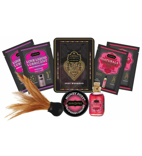Набор эротической косметики KamaSutra The Weekender Tin Can Strawberry Клубника фото 1