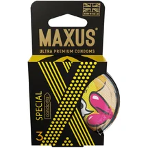 Презервативы с точками и рёбрами Maxus Air Special 3 шт с пластиковым кейсом