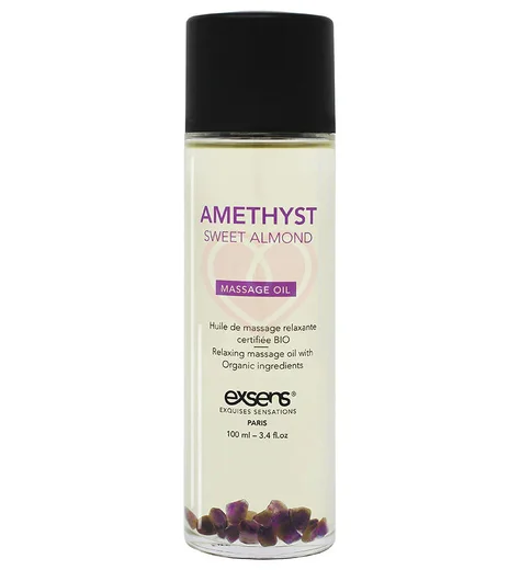 Массажное масло Exsens Amethyst Sweet Almond с аметистом и миндалём 100 мл фото 1